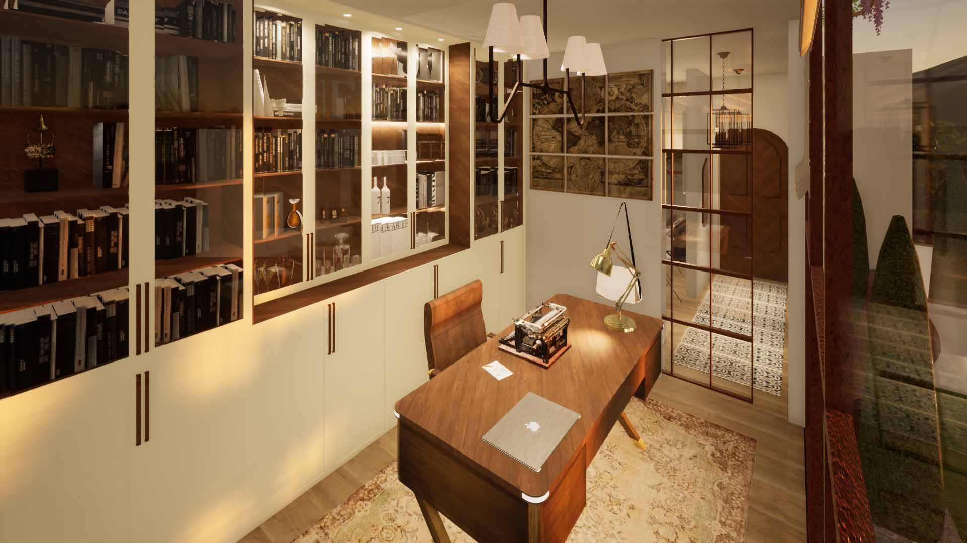 Luxury office interior for holiday residence