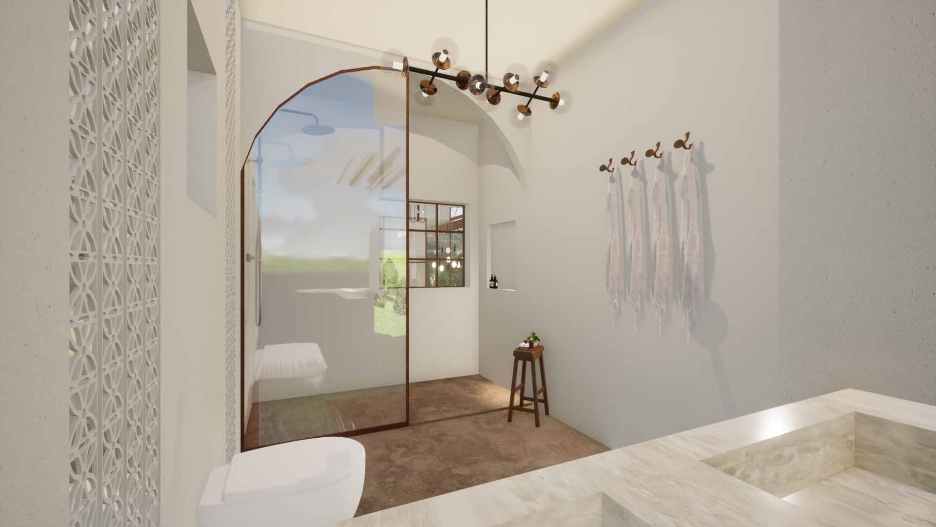 Luxury bathroom interior for holiday residence