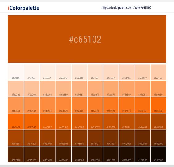 more specific orange hue names