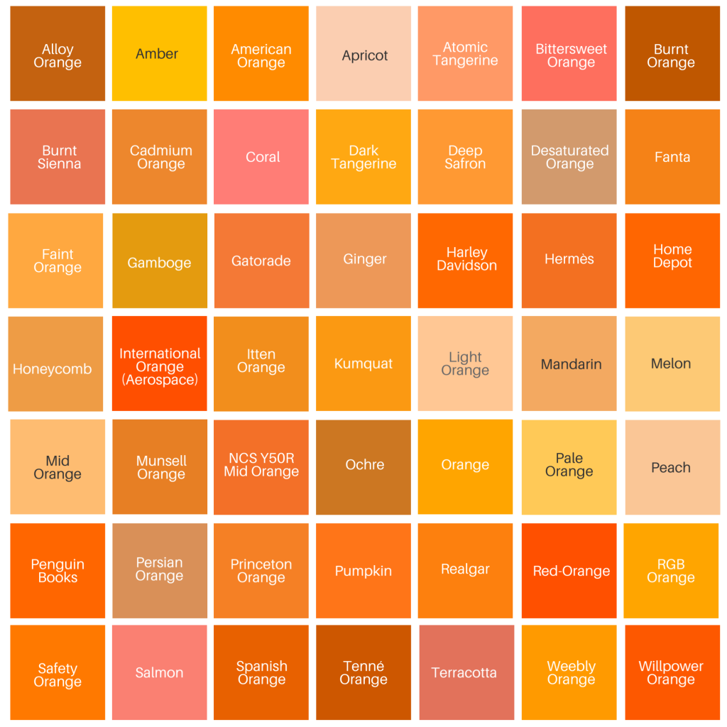 orange hue names