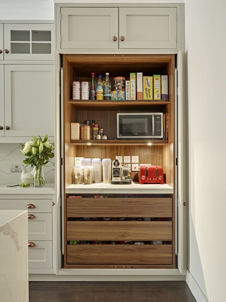 built-in larder, beige, traditional